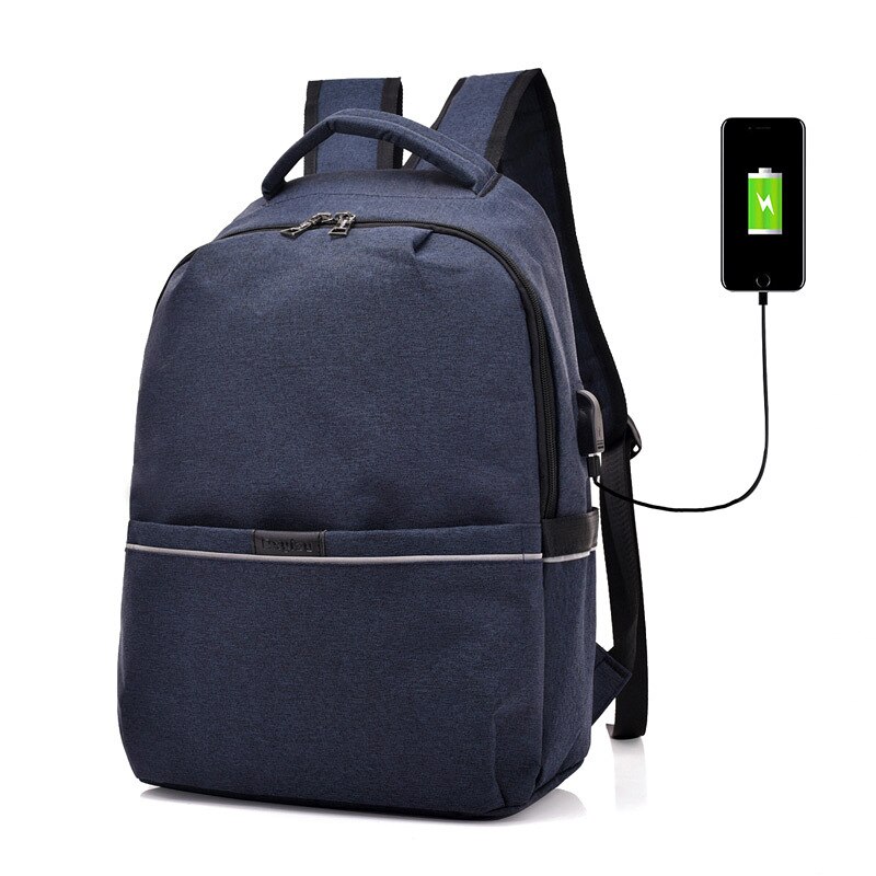 Zenbefe Rugzakken Met Reflecterende Strip Rugzakken Veilig Schooltas Voor Tiener Usb Opladen Aansluiting Reizen Rugzak Tas: Blue