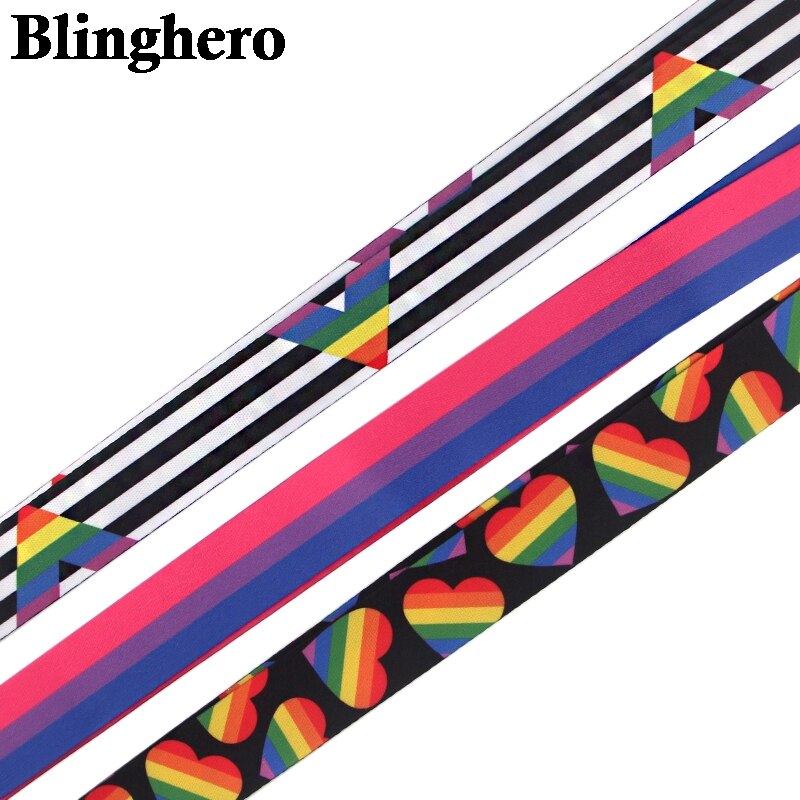 CA934 20 teile/los Regenbogen Herz Lanyards Nacken Gurt praktisch Schlüssel Ich würde Karte Halfter Schlüsselband Für Schlüssel DIY Hängen seil