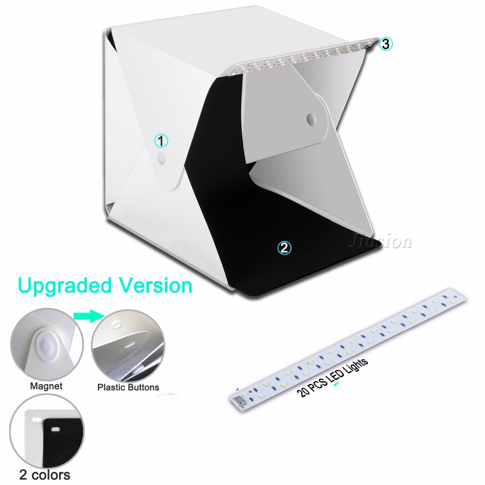 Portable Folding Lightbox Tabletop Shooting Photography Mini Studio Softbox LED Light Soft Box for DSLR Camera Photo Background