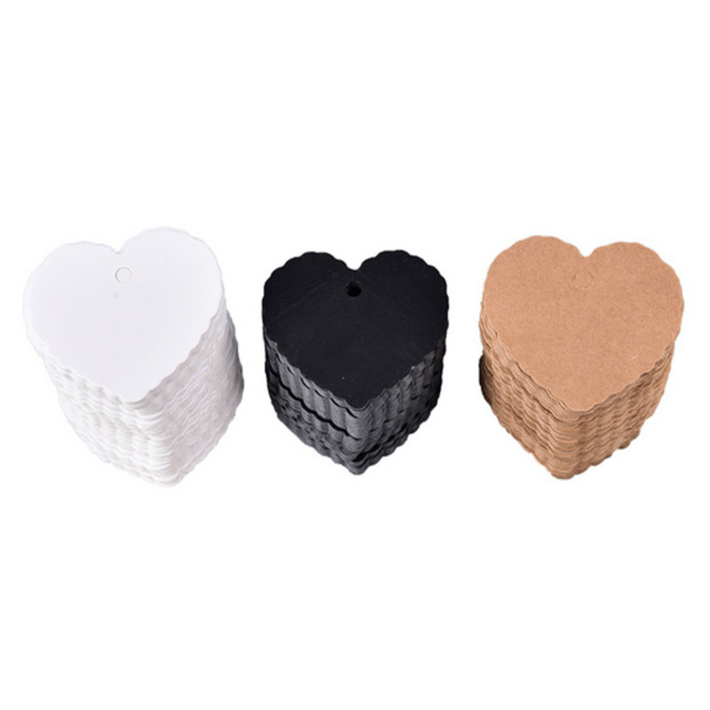 50/100 pcs Kraft Paper Tags Heart Kraft Paper Tags for Arts and Crafts Wedding Thanksgiving Christmas Birthday Party