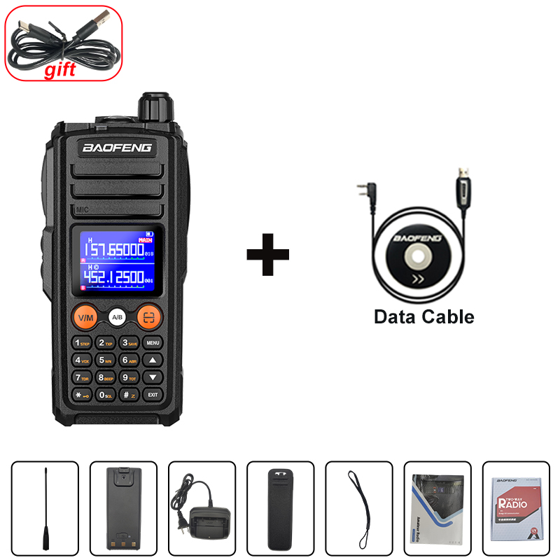 Baofeng UV-27 Walkie Talkie High Power FM NOAA 999CH Wireless Copy Frequency Type-C Portable Long Range 2 Way Radio For Camping: Yellow / US