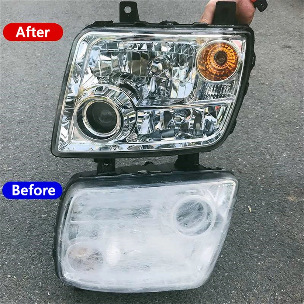 Kit de restauración de pulido de faros de coche, herramienta de cuidado de faros automotrices, juego de restauración de faros, líquido de restauración de faros de coche