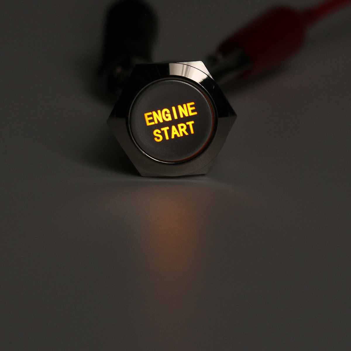 12V 19MM Car LED Push Button Switch Engine Start Momentary Starter Switches Aluminum Waterproof: Yellow