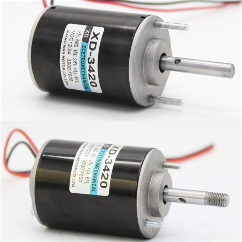 12V/24V DC Permanent Magnet High Speed Motor Forward and Reverse Speed Regulating Motor 30W Pure Copper Coil Adjustable Motor