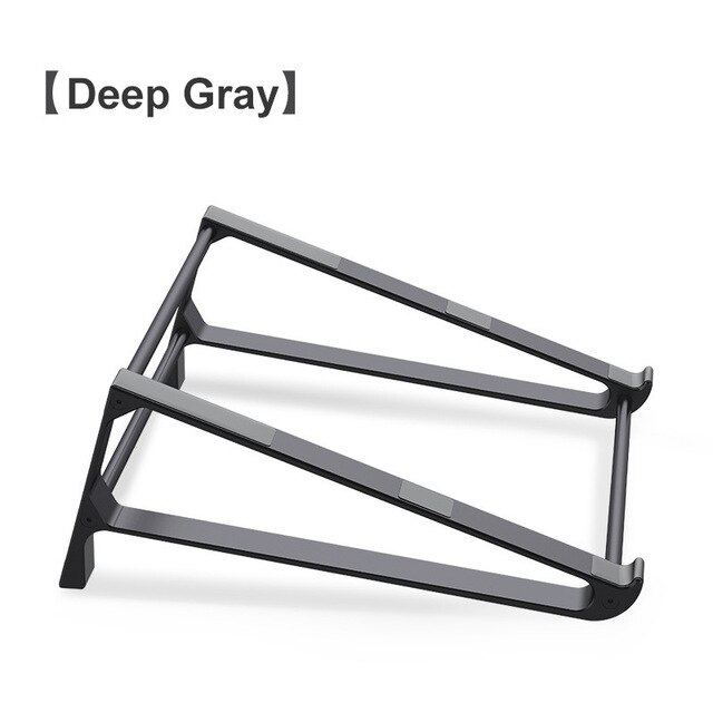 Sammenleggbar bærbar holder aluminiumslegering vertikal bærbar stativ stasjonær nettbrettholder justerbar skrivebordsholder i seng hjemmekontor: Dyp grå