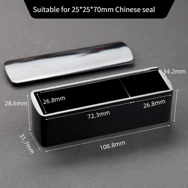 Portable Seal Boxes Square Acrylic Plastic Chinese Seal Storage Box Name Private Seal Collection Boxes Seal Engraving Stamp: A15