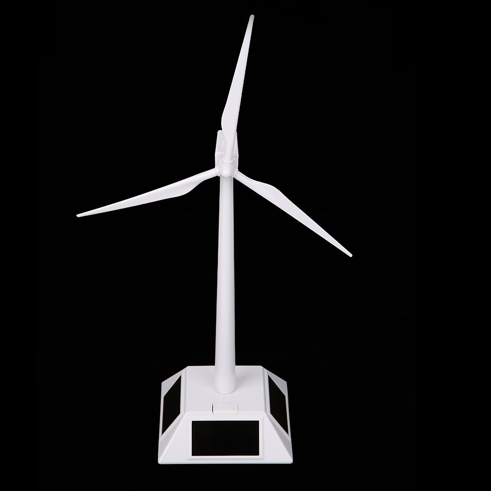 Molinos de plástico ABS con energía Solar y Base giratoria, modelo de escritorio, molinos de viento blancos para niños, juguetes para niños