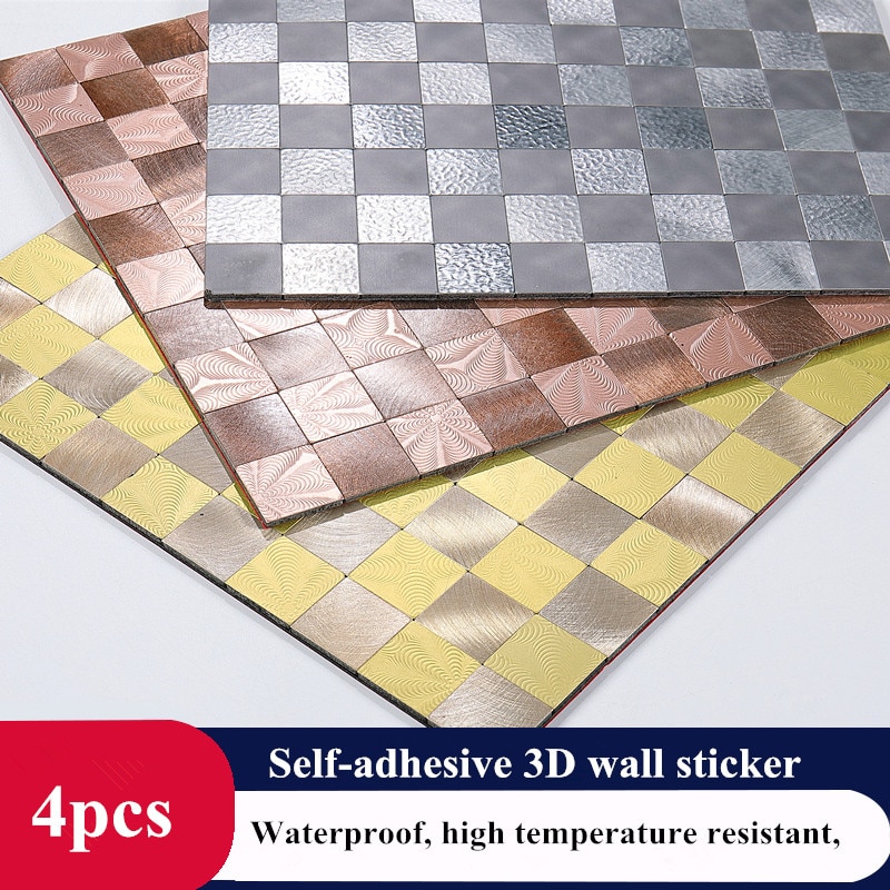 Metall Aluminium Tafel aufbringen küche fliesen 3D wasserdicht und feuerfeste Restaurant Bar Veranda hintergrund selbst-Klebstoff Zauberstab aufkleber