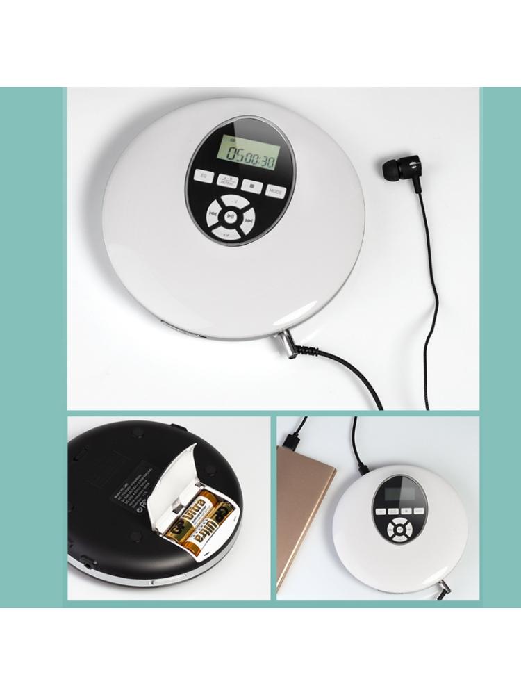 Rund stil bærbar -cd afspiller hovedtelefon hifi musik reproduktor -cd walkman discman afspiller stødsikker lecteur -cd