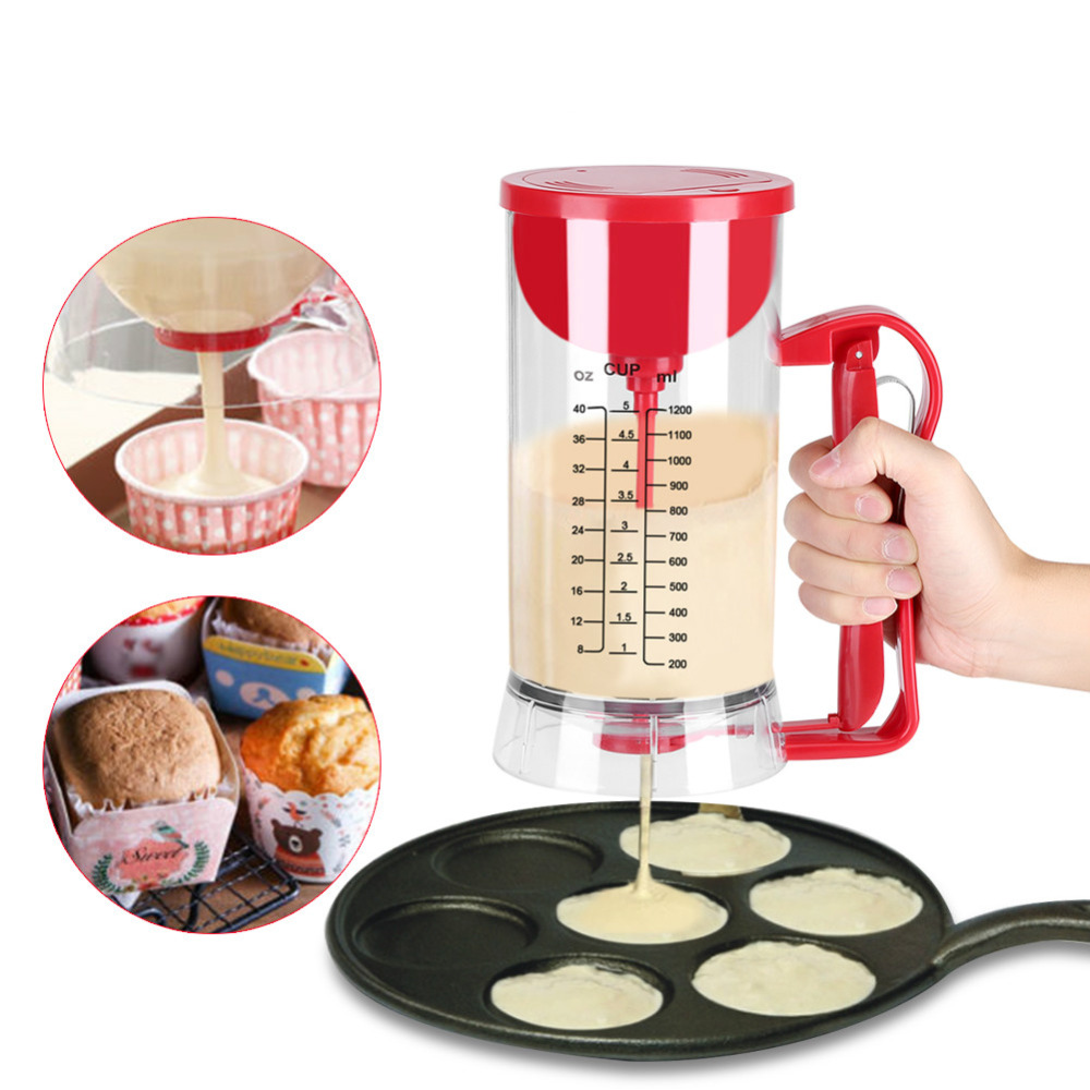 Electric Battery Powered Pancake Mixer Dispenser Pancake Cupcake Cordless Waffle Batter Maker Machine