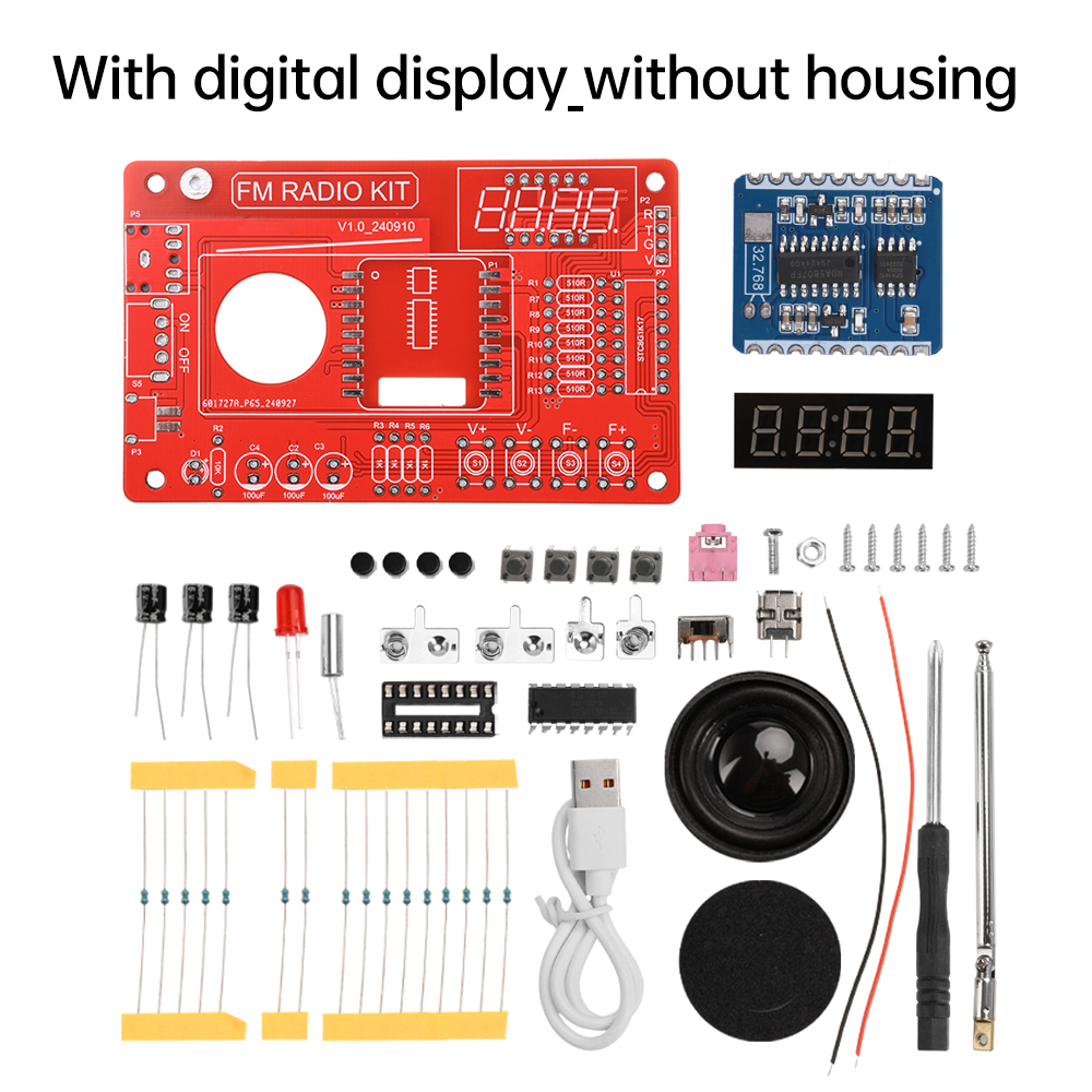 Enkel versjon rda 5807 fm radio elektronisk sett justerbar frekvens 87-108 mhz digitalt display diy sveiseprosjekt øving lodde: Lilla