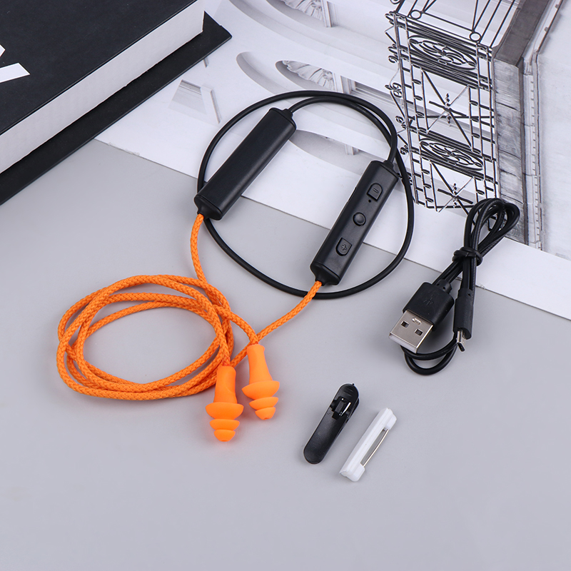 Oordopjes Bluetooth Headset Voor Werk, Ruisonderdrukking, Gehoorbescherming, Bouwplaatsen, Productielijnen, Lawaaierige Plaatsen: WIT