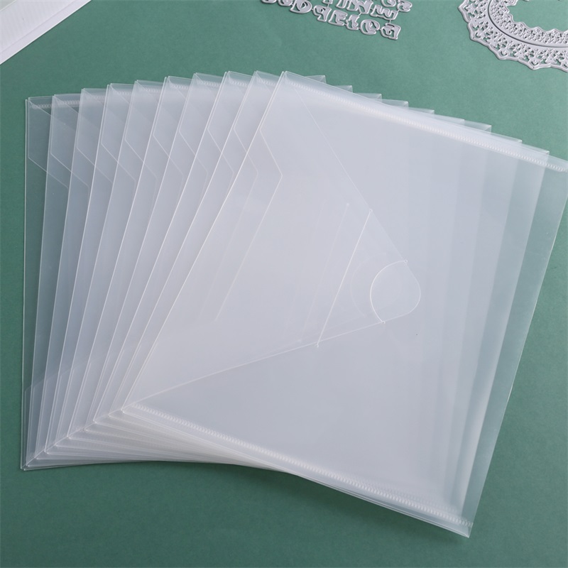 Sturdy Transparent Plastic Storage Bags Set For Dies Stamps Paper Cardstock Collections Organizer Holders Bags Storage Envelopes