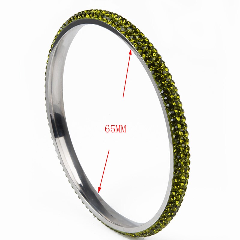 5 Colors 3 Rows Crystal Stainless Bangle Bracelet Love Rhinestone Bangle For Women Jewelry Christmas