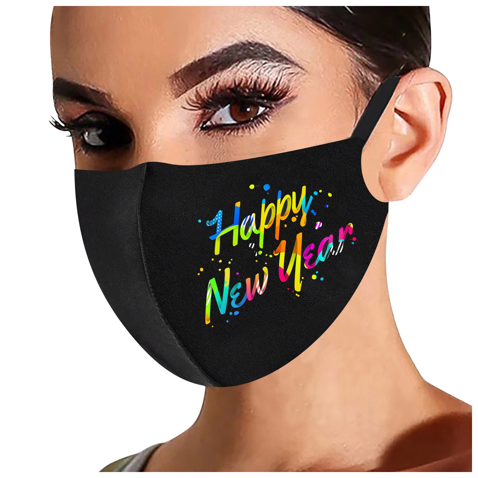 1/5Pcs Christmas Ski Fasemask Adults Print Cotton Washable Mascarillas Reusable Navidad Breathable Masque Bandana: C 1Pc Mask