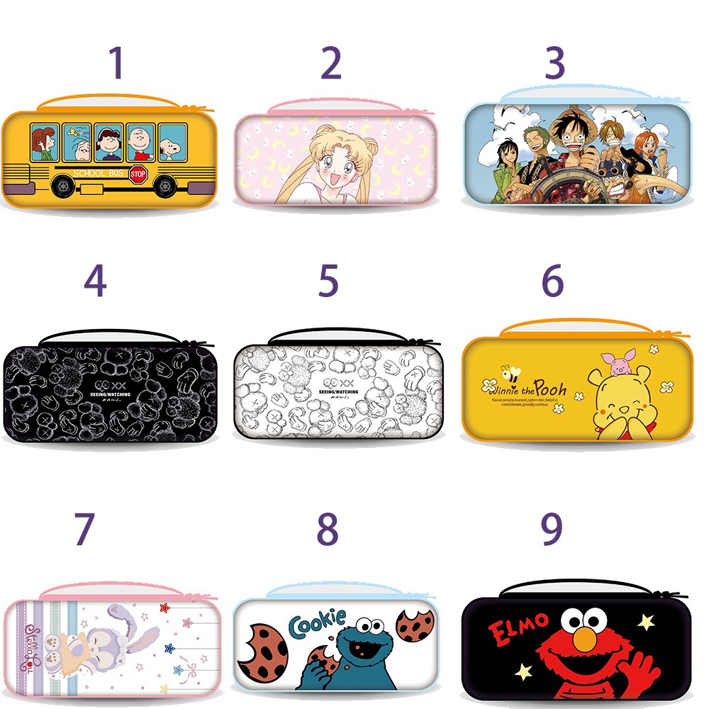 Newest Carrying Case Cute Cartoon Anime Hand Storage Bag Box Shell for Nintendo Switch Console Accessories