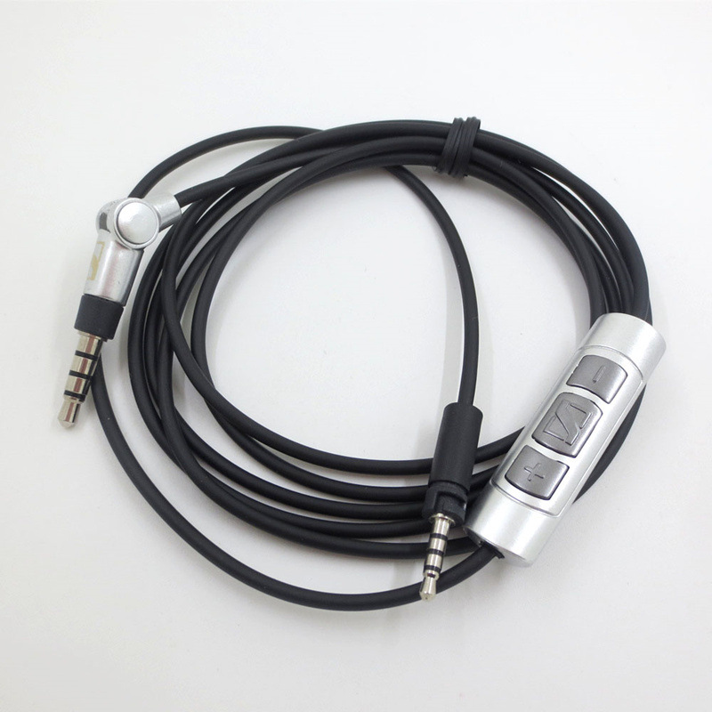 Headphones Accessories 1.45m Audio Cable Replace For Sennheiser Momentum 1.0 2.0 On-Ear Headset Bluetooth Cord With Mic Remoter: black