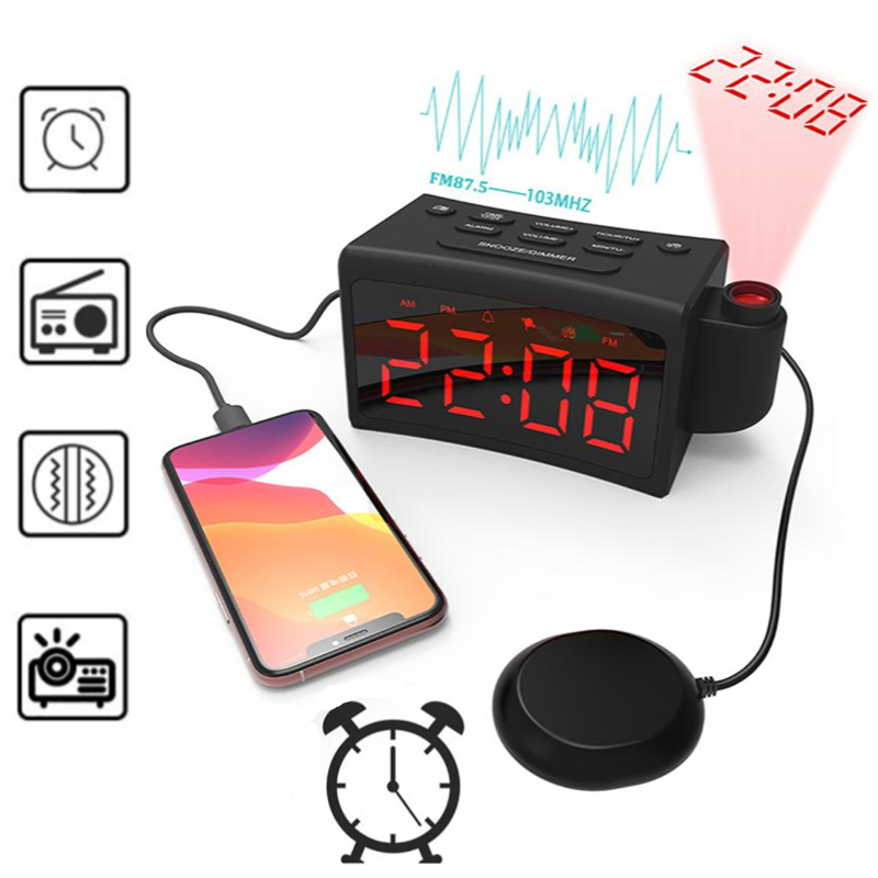 Loud Alarm Clock for Heavy Sleepers Vibrating Alarm Clock with Bed Shaker for Deaf and Hard of Hearing Night Light Snooze Clock