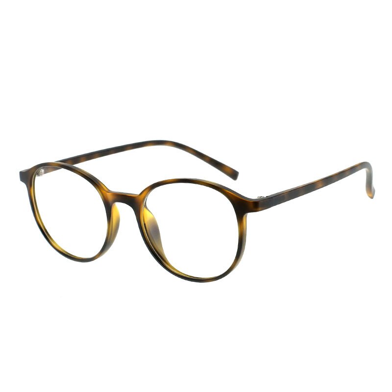 Round Glasses TR90 Eyeglass Frames Ultra Light Spectacles Frames For Men And Women, General Round Frames, Simple Frames: Leopard