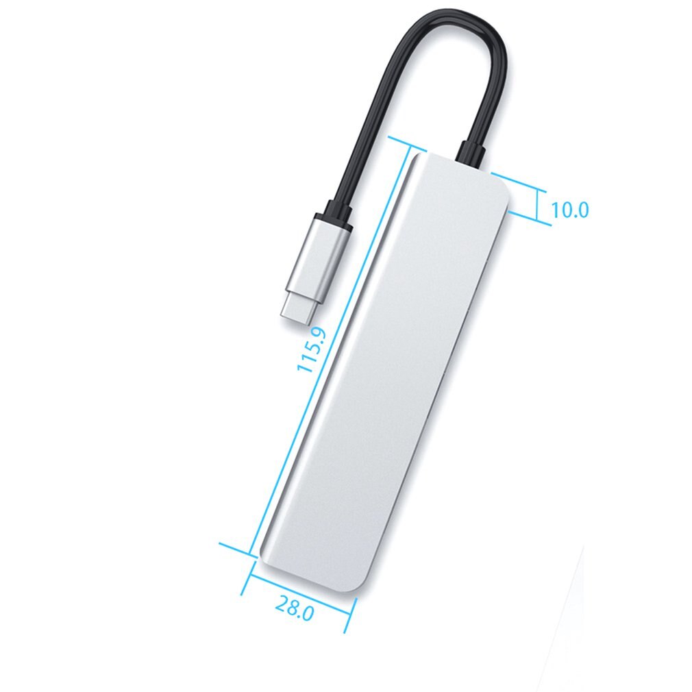 Kannettava 5 in 1 latausportin sovitin tyyppi c usb 3.0 hdmi ja pd usb 3.0 muunnin 4k hdmi keskitin