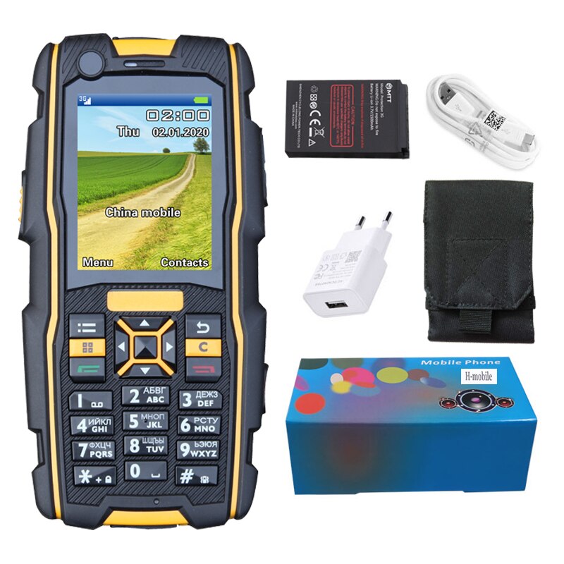 Case IP67 Waterdichte Robuuste 3G Wcdma Gsm Shockproof Sos Telefoon Zaklamp Speed Dial Recorder Mobiele Telefoons Drukknop telefoon: add 8GB TF card / Standard