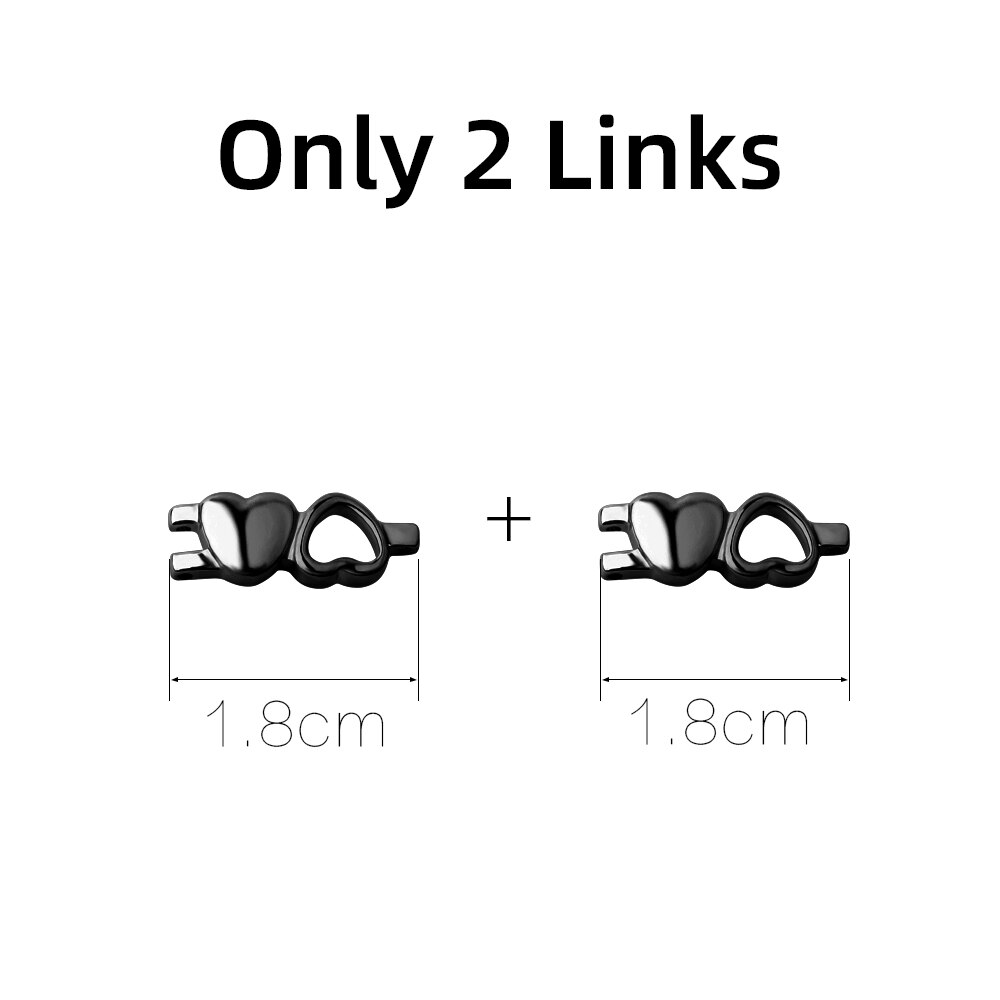 FINE4U B382 zdrowa bransoletka energetyczna Hearted Design stal nierdzewna opieka zdrowotna magnetyczna złota bransoletka łańcuch ręczny dla kobiet: Black Link2