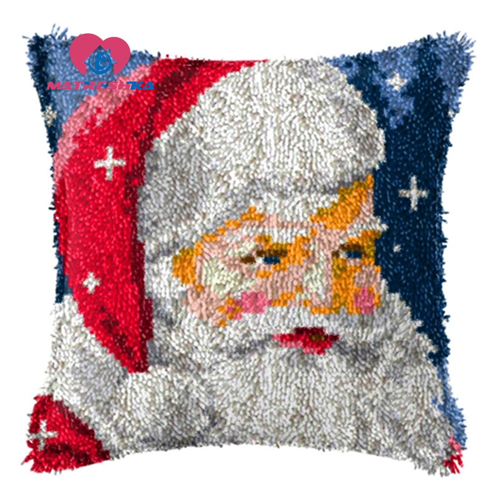 Jul broderi pute lås krok teppesett knapp pakke teppe korssting pute korssting pute gjør det selv