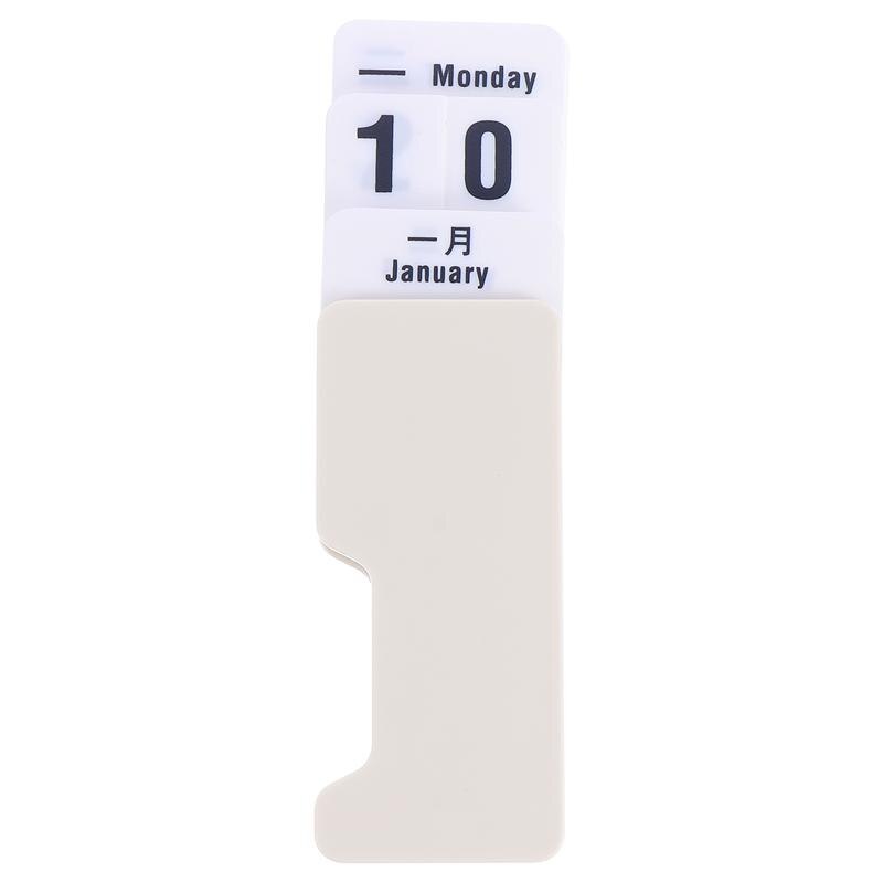 Plastic Desktop Calendar Manual Adjustable Perpetual Calendar: White