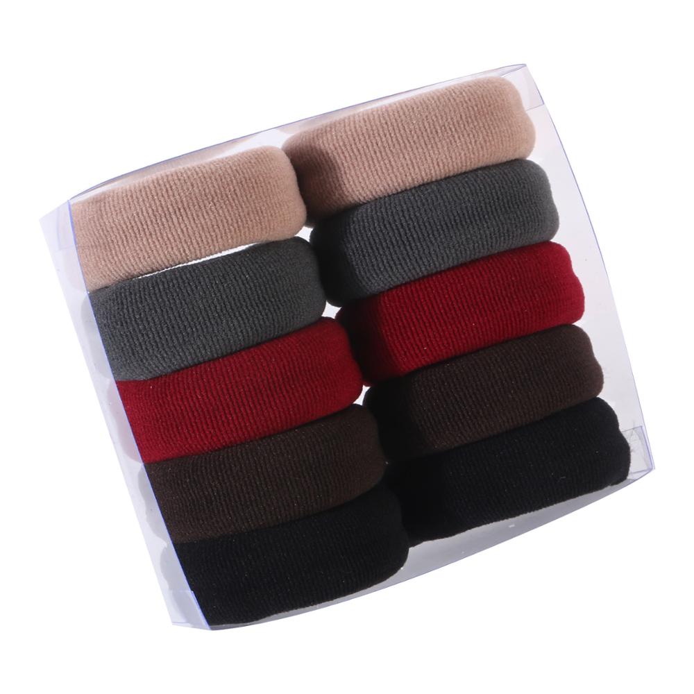 10 sztuk grube Scrunchies jednolity kolor elastyczne gumki robić włosów guma dla kobiet dziewczyn krawaty gumka robić włosów kucyk uchwyt akcesoria: kolor