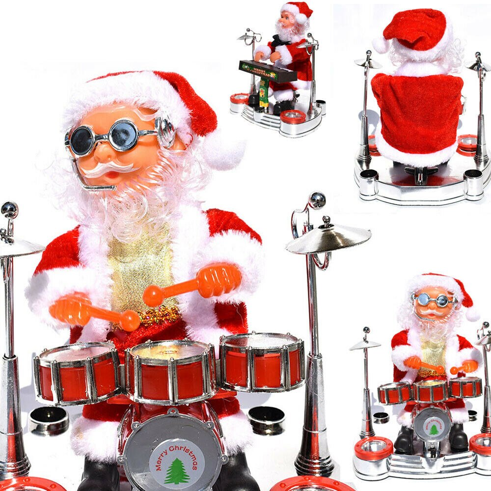 Muziek pop Kerstversiering Kerstman gitaar spelen kinderen Speelgoed