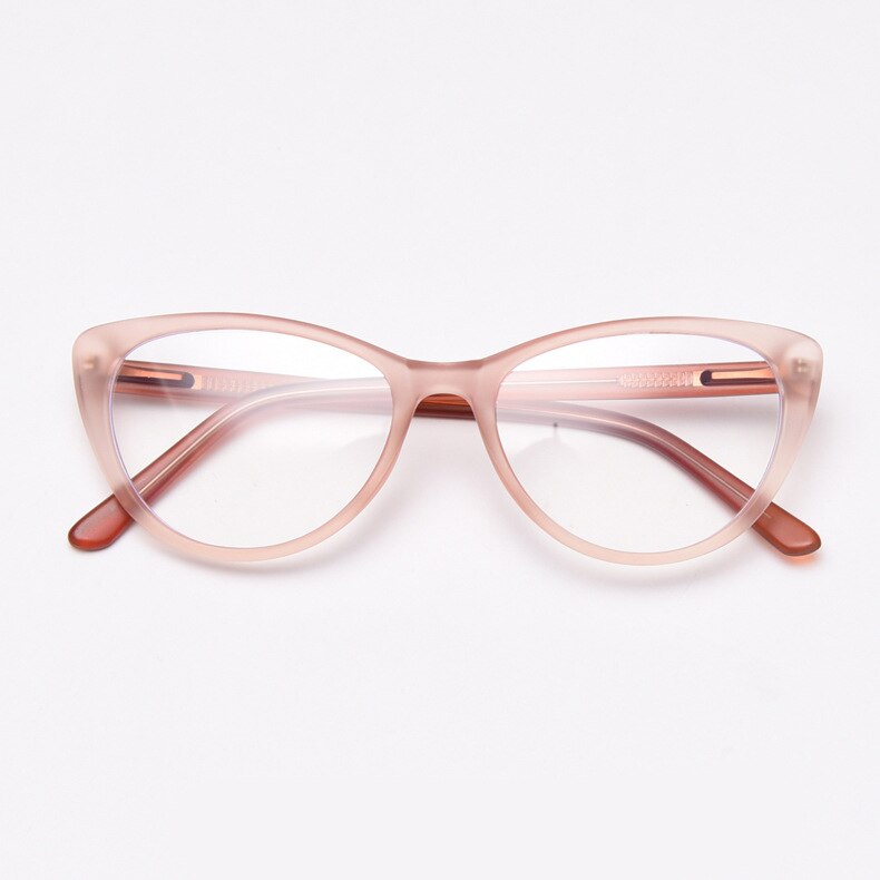 49532 Cat Eye Men Women Matte Glasses Frames Ultralight TR90 Optical Computer Glasses: C4 matte pink