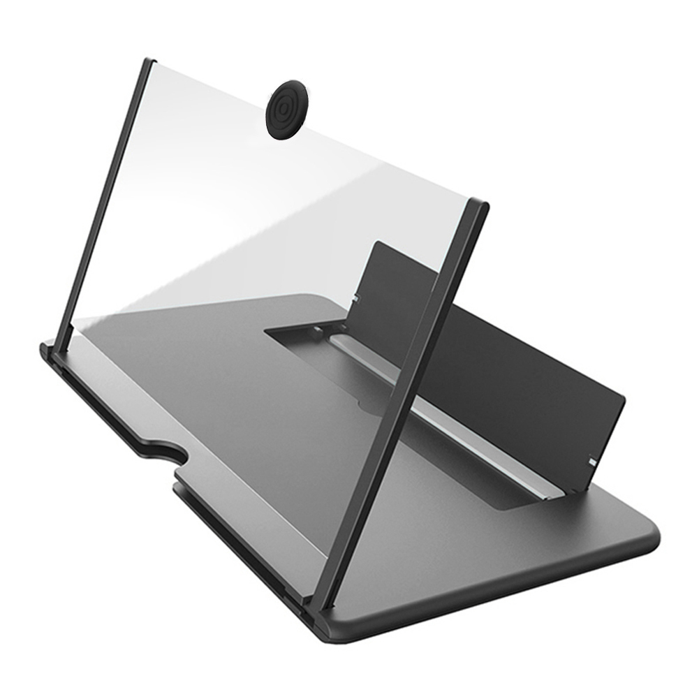 12 zoll 3D HD Handy Bildschirm Lupe Video Verstärker mit Faltbare Halter Lupe Smart Telefon Stehen Halterung: 12inch Black