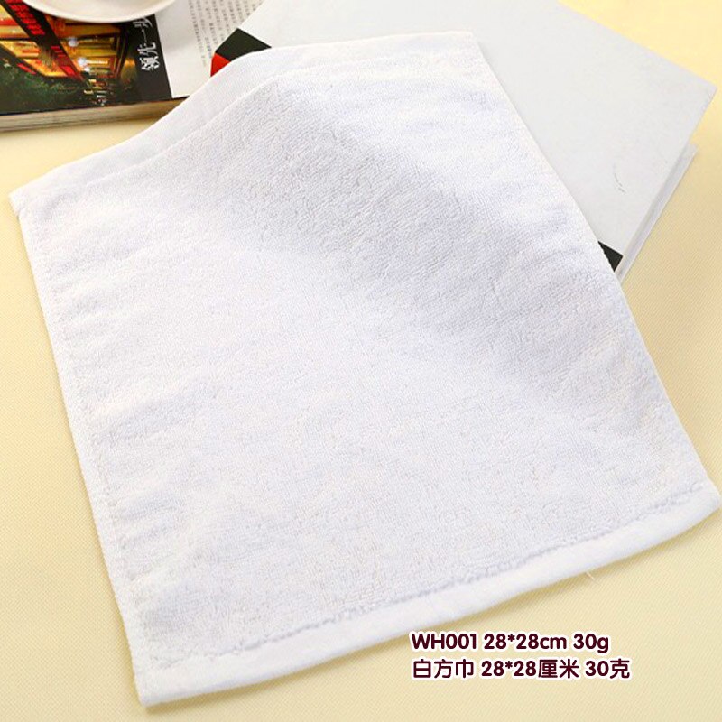 All cotton white 26*26 cm handkerchief The water is easy to clean small towel Clean cloth for men 1 bags, 10 pieces: Default Title