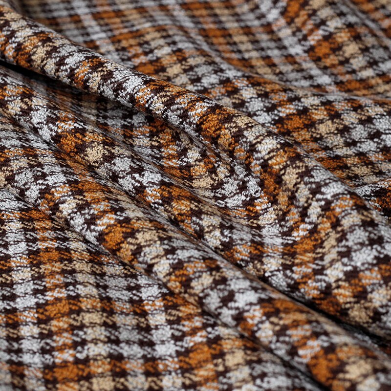 Pearlsilk Plaid Yarn Dyed Tweed Wool Garment Materials Autumn dress jacket Diy clothes fabrics