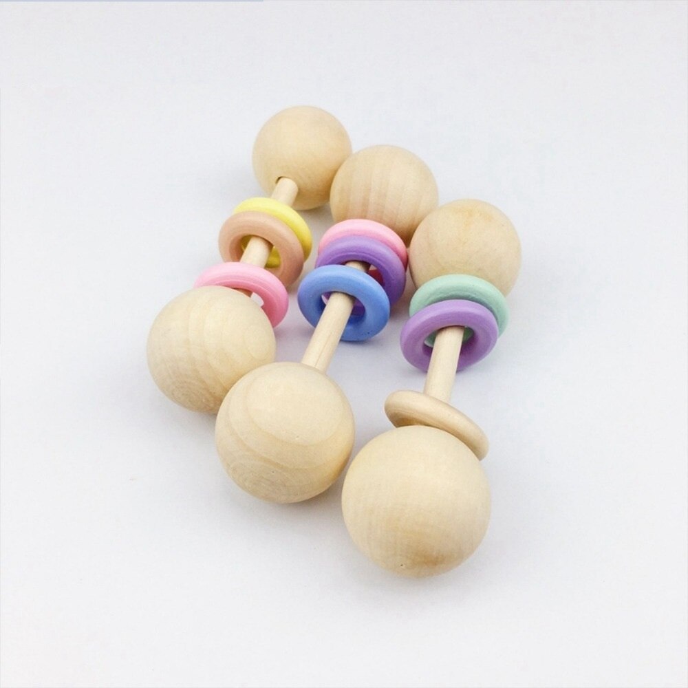 12 stks houten bijtringen speelgoed Houten Ring Play Gym Baby Douche Kerst Ornament Speelgoed