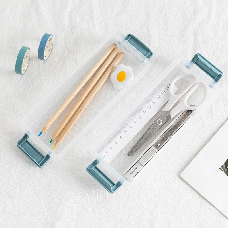 Mini simple style Japanese paper tape storage box transparent sealed storage box stationery small objects kawaii storage box