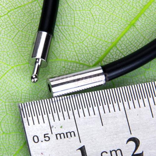 3mm Schwarz Gummi Schnur Halskette mit Edelstahl Verschluss-22 Zoll