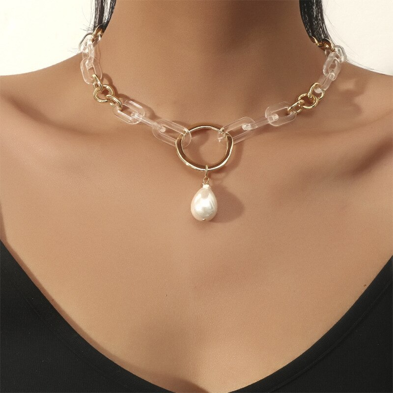 KMVEXO collana di perle simulate barocche donna attiva/disattiva collana girocollo dichiarazione per donna moda 2021 gioielli di tendenza: style 6