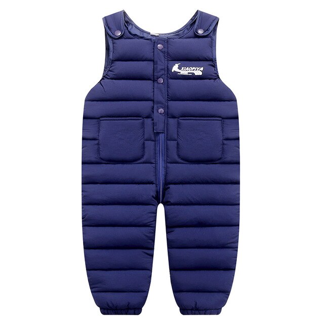 Monos de algodón con relleno para bebés, pantalones cálidos para bebés de 1-5 años, pantalones jumper para niños pequeños, prendas de vestir: blue / 2T