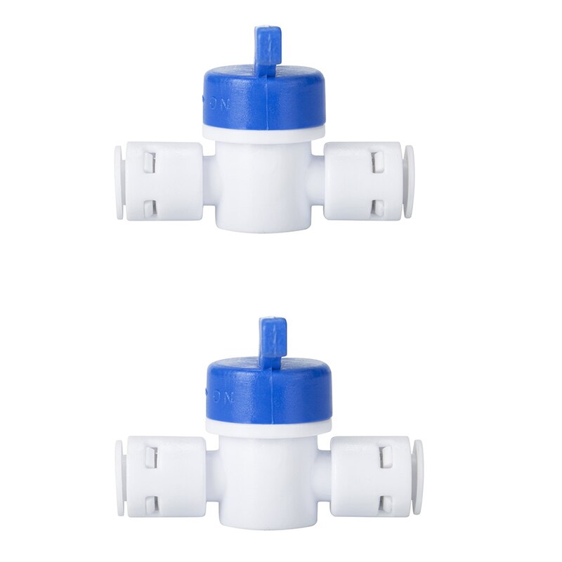 Robinet à bille en plastique à raccord rapide, tuyau d&#39;eau droit, raccord pour système d&#39;aquarium d&#39;osmose: 2pc