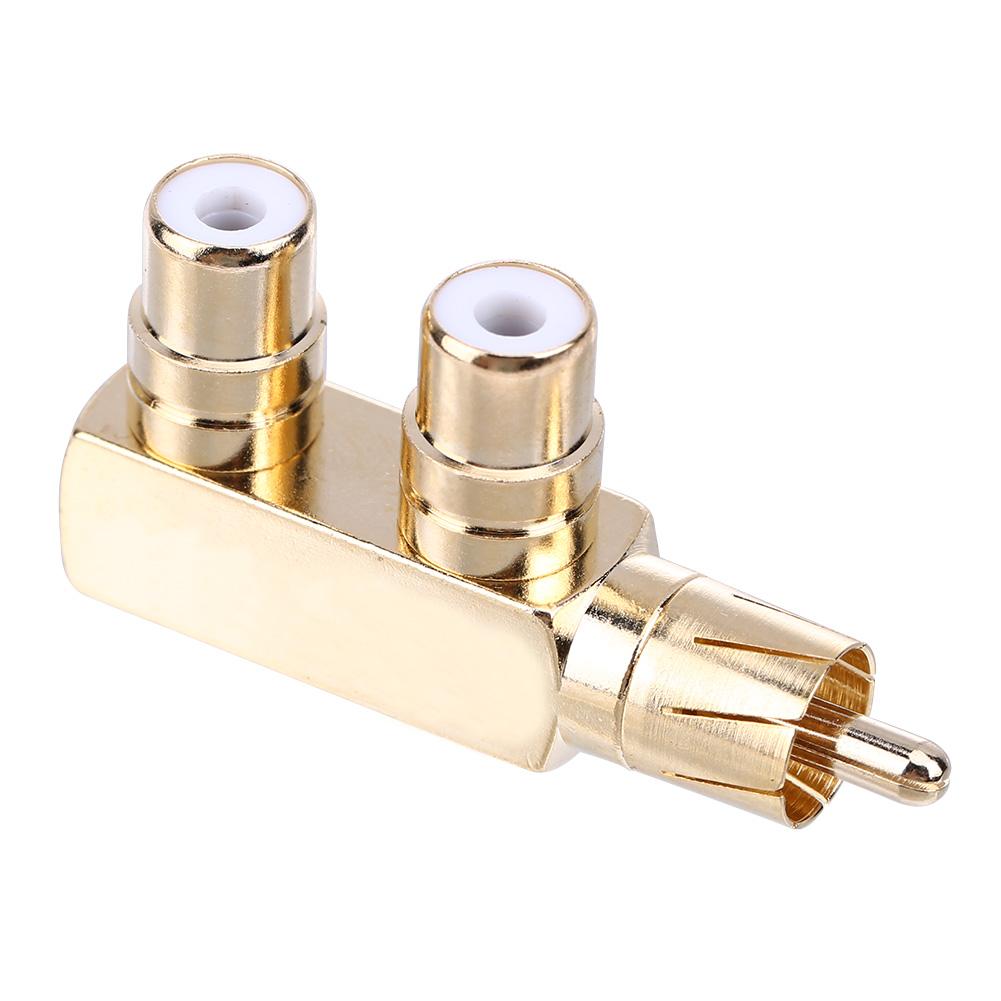 Rca Male Naar 2 Rca Female Haakse Audio Plug Splitter Adapter Connector