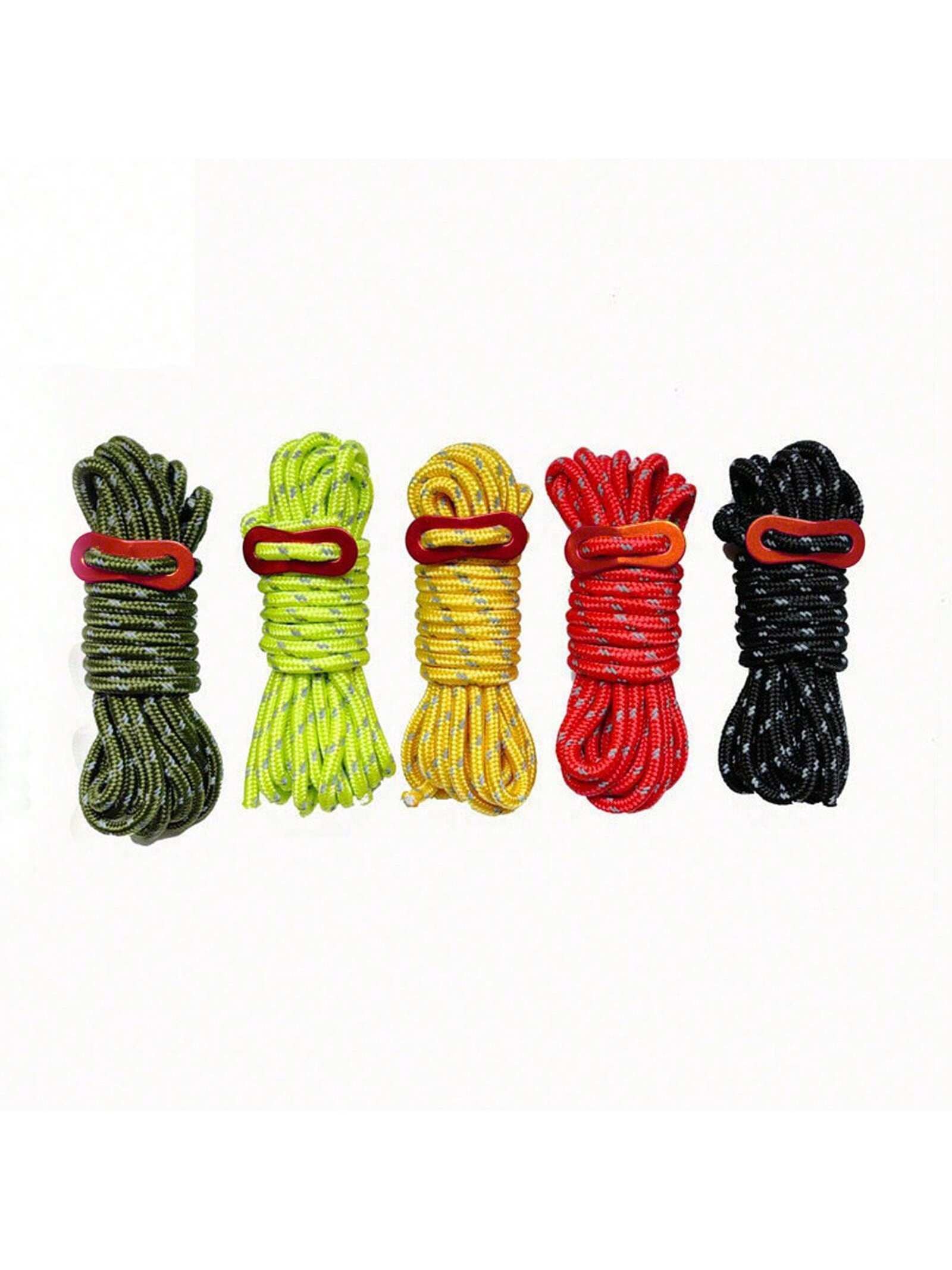 Cordes de tente extérieure, cordes réfléchissantes, cordes d'auvent, cordes coupe-vent renforcées avec boucles pour assurer la sécurité des accessoires de Camping