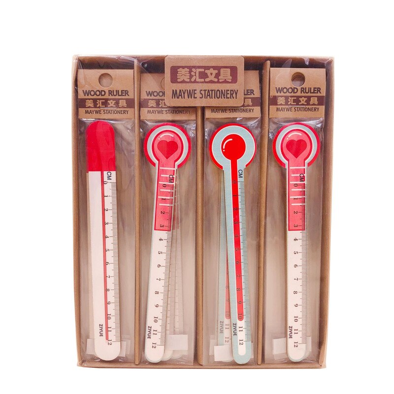 1pcs Wooden Straight Ruler 15 Cm Donuts / Crocodile Kawaii Animal Drawing Ruler School Office Stationery