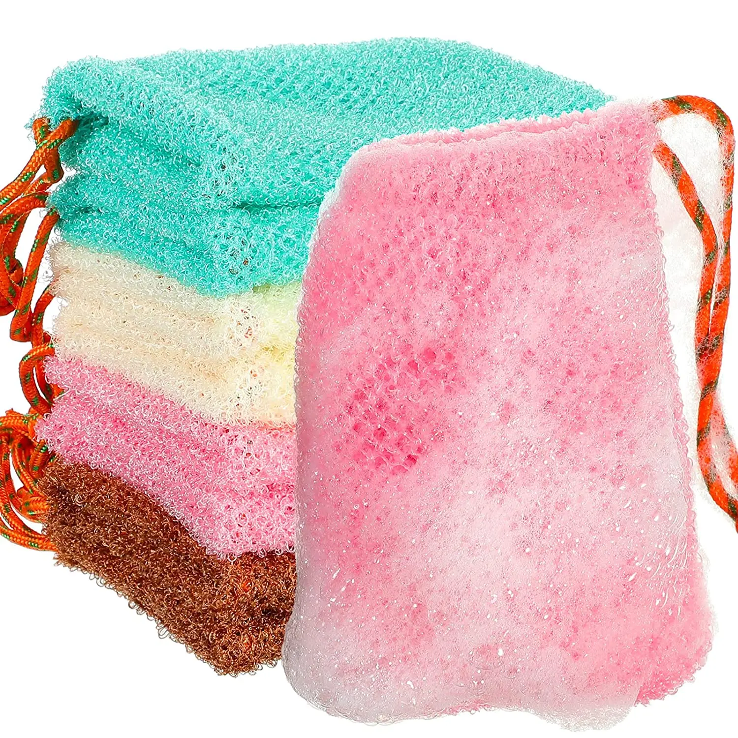 Bolsa protectora de jabón de nailon grueso, barra de bolsa, bolsas de jabón de espuma de burbujas abundantes, bolsas de malla de jabón exfoliantes para ducha, soporte para jabones de bolsillo