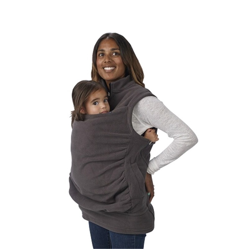 Sweat à capuche d'allaitement pour femmes, kangourou, sans manche, gilet pour porteurs de bébés, tendance