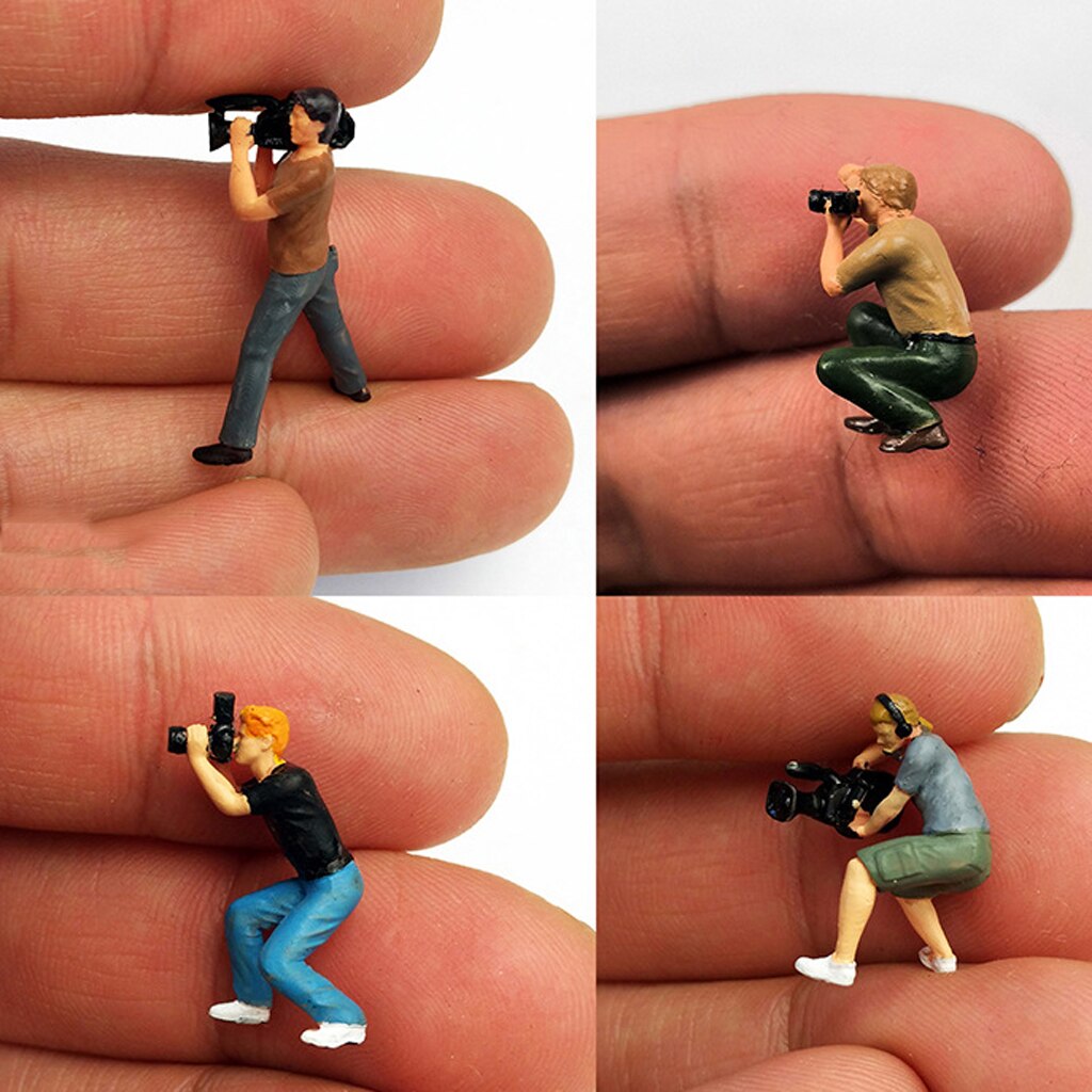 1/64 paparazzi fotograaf karakters mini figuur mensen model groep decor