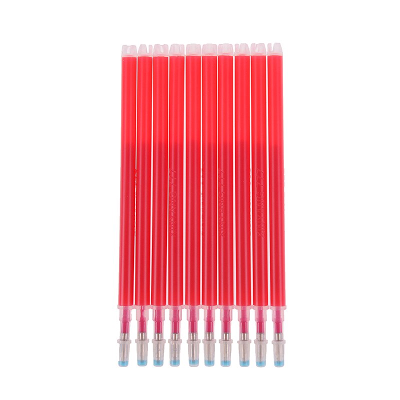 10pcs Novelty Toy High Temperature Disappearance Refill Leather Garment Dash Cutting Marker Pen School Office Stationery: red leather fabric