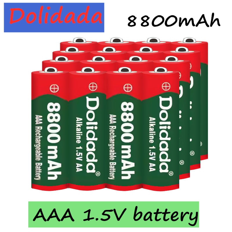 Batterie AAA Ricaricabili Dolidada - 1.5V NI-MH, 8800mAh Alta Capacità, Confezione da 1-20 per Giocattoli, Lettori MP3