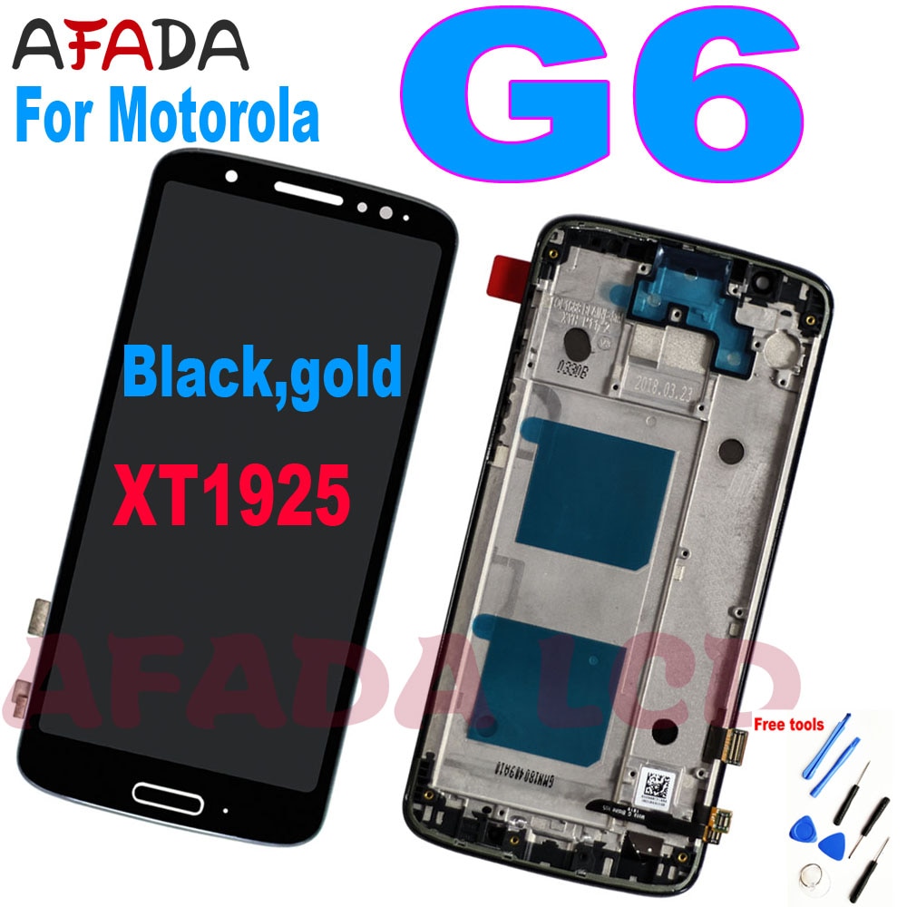 Écran tactile lcd de  g6 5.7 avec châssis pour motorola moto  g6 xt1925