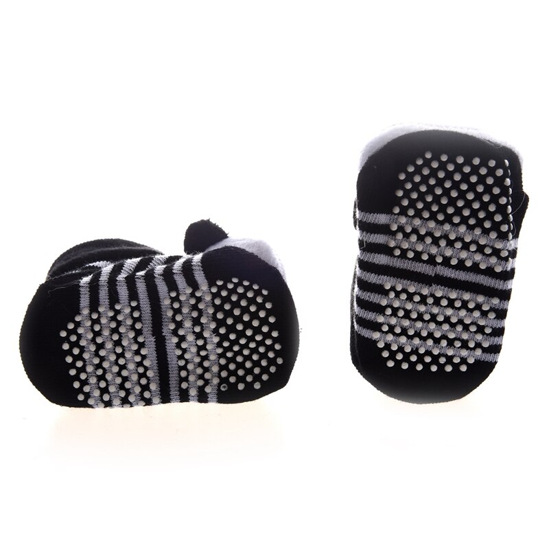 Panda-irresistivelmente bonito bebê menino menina 3d bootie meias anti/antiderrapante 0-12 meses